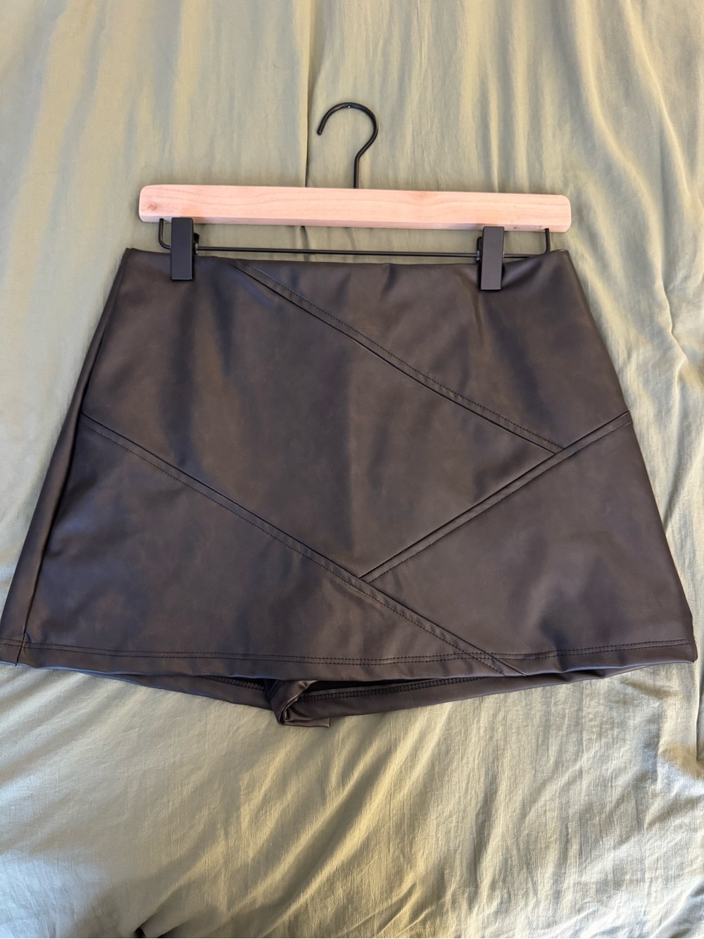 Altar’d State Faux Leather A-Line Mini Skort